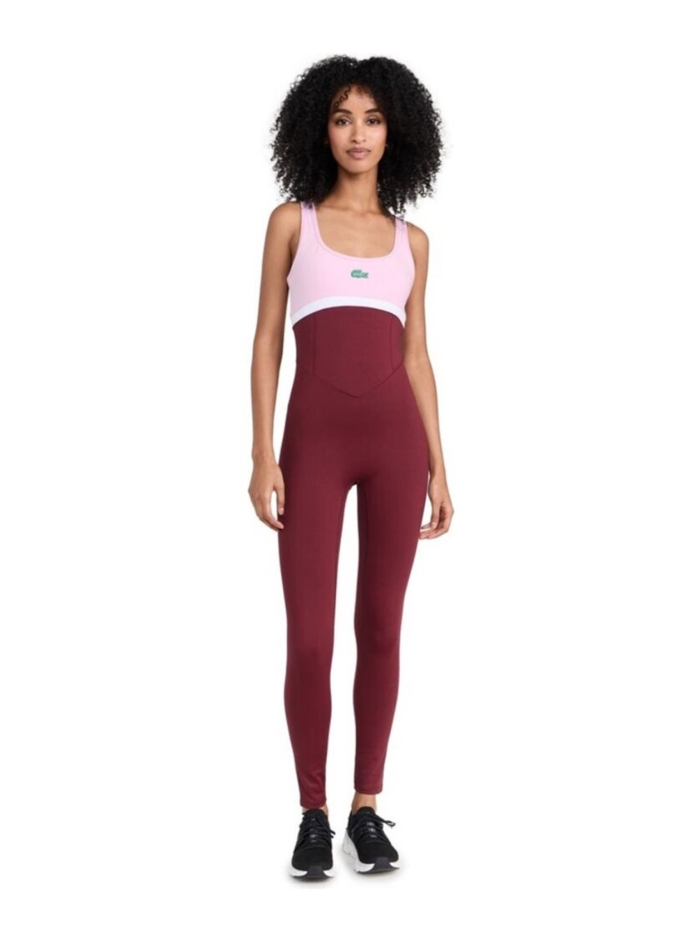 Lacoste x Bandier Pink Burgundy Colorblock Jumpsuit